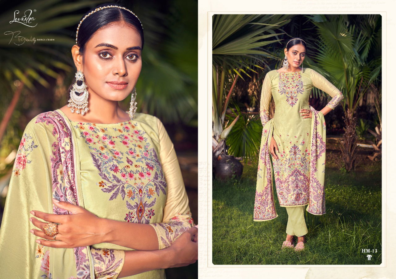 Levisha Hamza Fancy Printed Designer Casual Wear Dress Material Collection